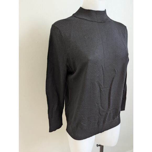 Moth by Anthropologie Size Medium Mock Neck Sweater Pullover Black Long Sleeves - Picture 4 of 10